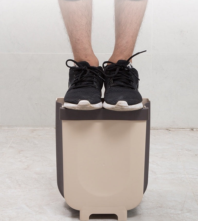 Wall-Mounted Folding Trash Can - Space-Saving Kitchen Bin