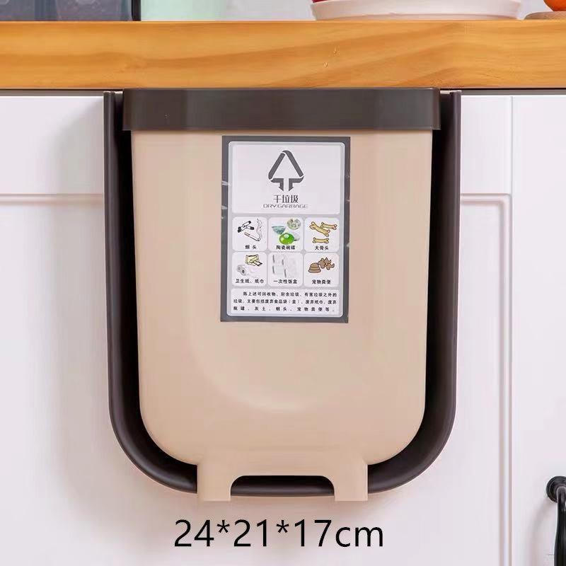 Wall-Mounted Folding Trash Can - Space-Saving Kitchen Bin