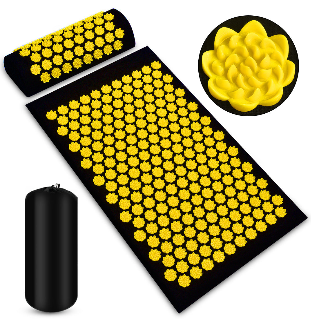 Premium Acupressure Mat Set - Neck & Back Massage with Pillow