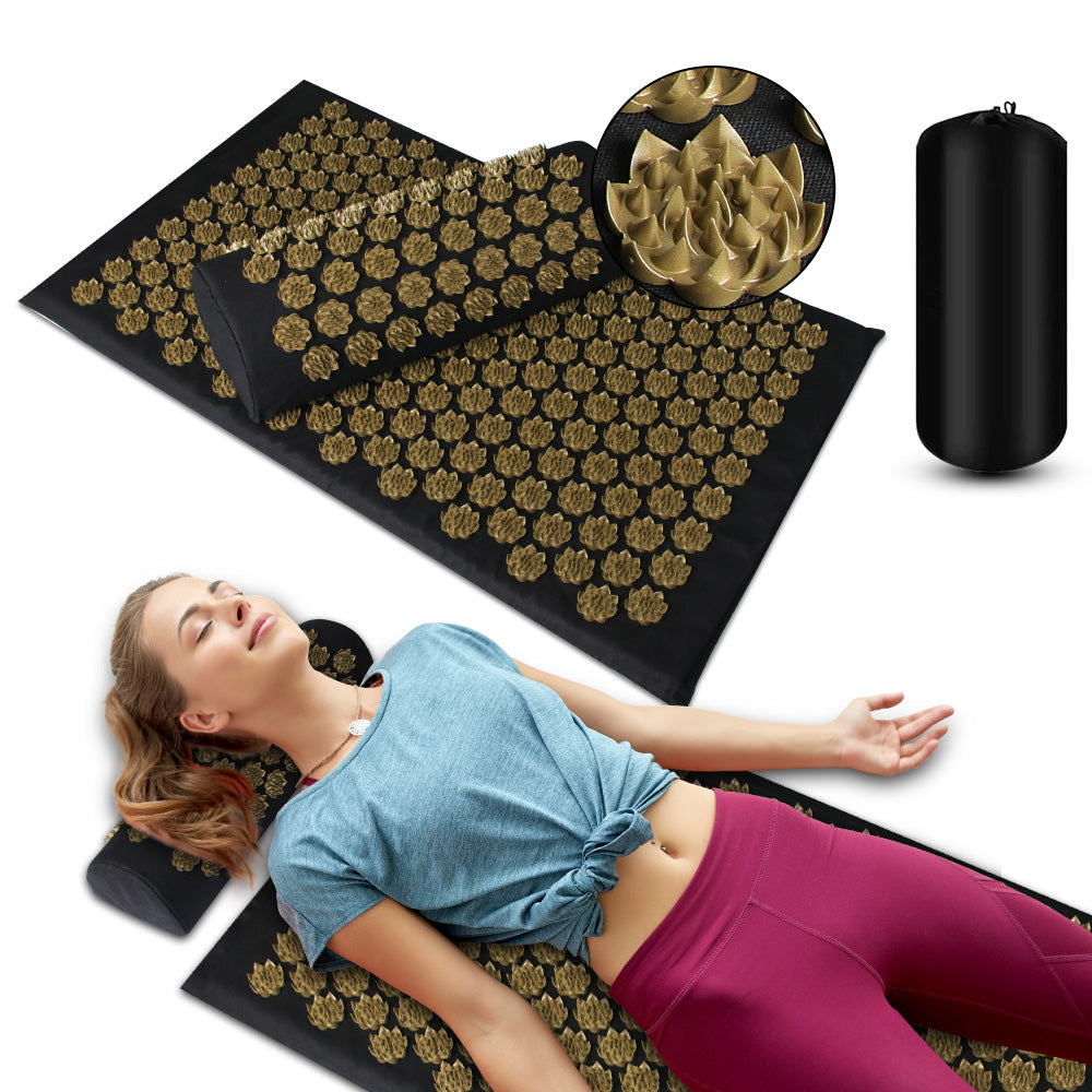 Premium Acupressure Mat Set - Neck & Back Massage with Pillow