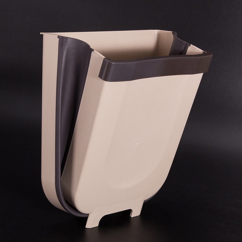 Wall-Mounted Folding Trash Can - Space-Saving Kitchen Bin