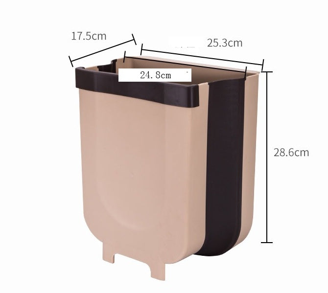 Wall-Mounted Folding Trash Can - Space-Saving Kitchen Bin