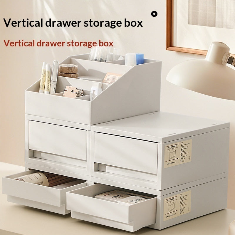 Desk Stationery & Cosmetics Storage Organizer - Multi-Compartment Box
